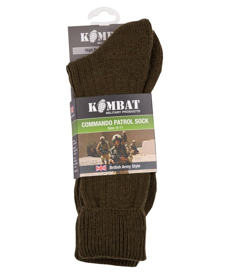 Kombat UK Patrol Socks (Size 6-11) - Olive Green