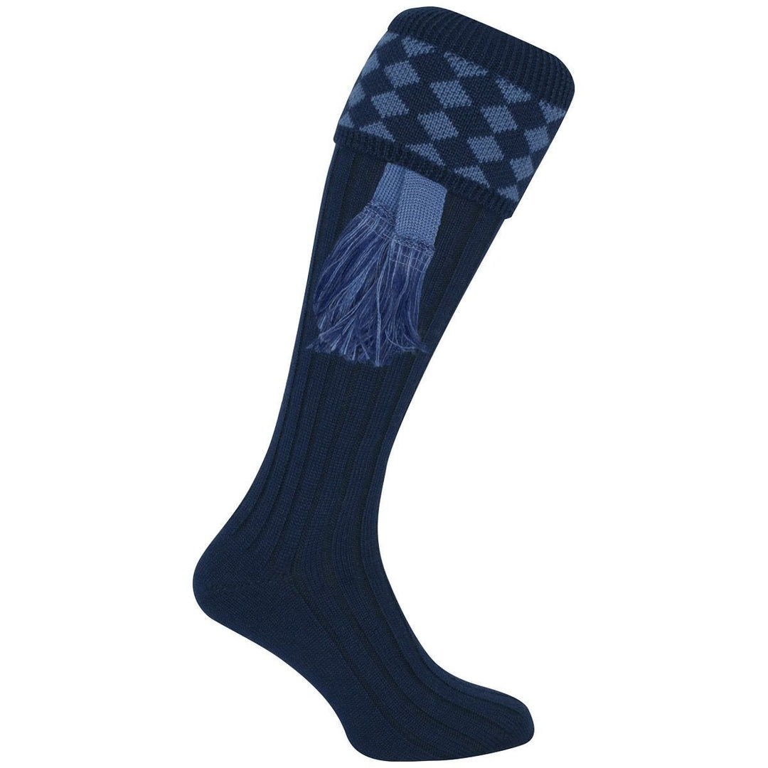 Jack Pyke Harlequin Shooting Socks Navy/Light Blue