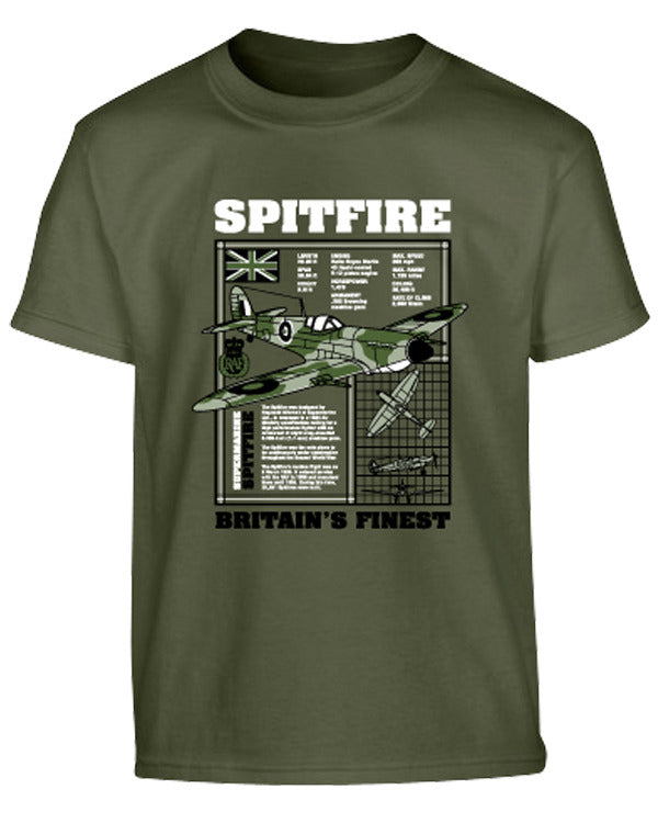 Kombat UK Kids Spitfire T-shirt - Olive Green
