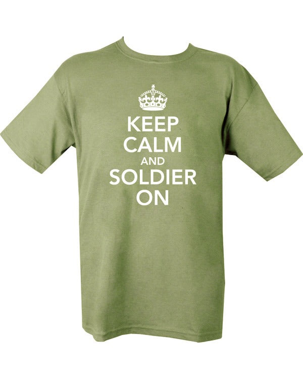 Kombat UK Keep Calm & Soldier On T-shirt - Olive Green