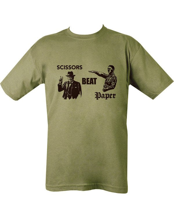 Kombat UK Scissors Beat Paper T-shirt - Olive Green