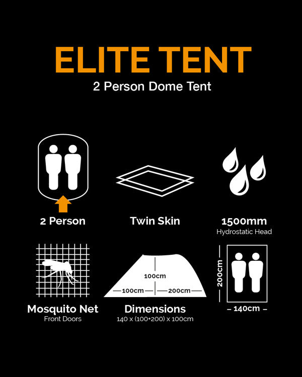 Kombat UK Elite Tent - BTP (2 Person, Twin Skin)