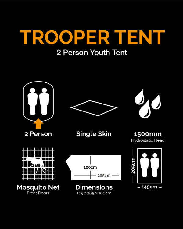 Kombat UK Trooper Tent - BTP (2 Person, Single Skin)