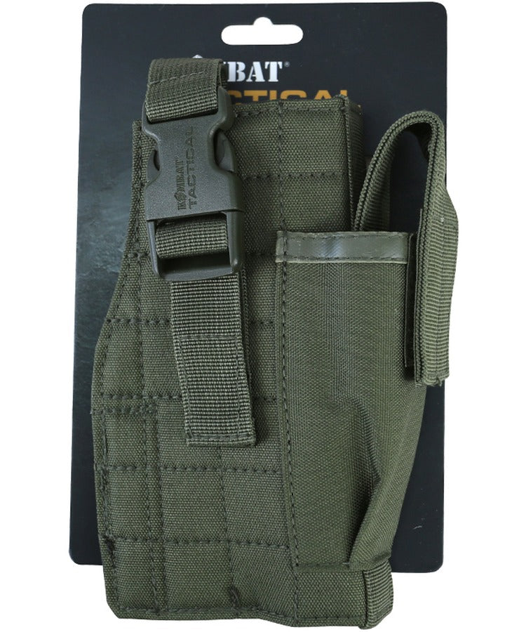 Kombat UK Molle Gun Holster with Mag Pouch - Olive Green