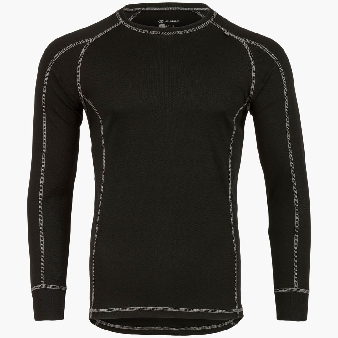 Highlander Pro 120 Base Layer Long Sleeve Shirt Mens Black