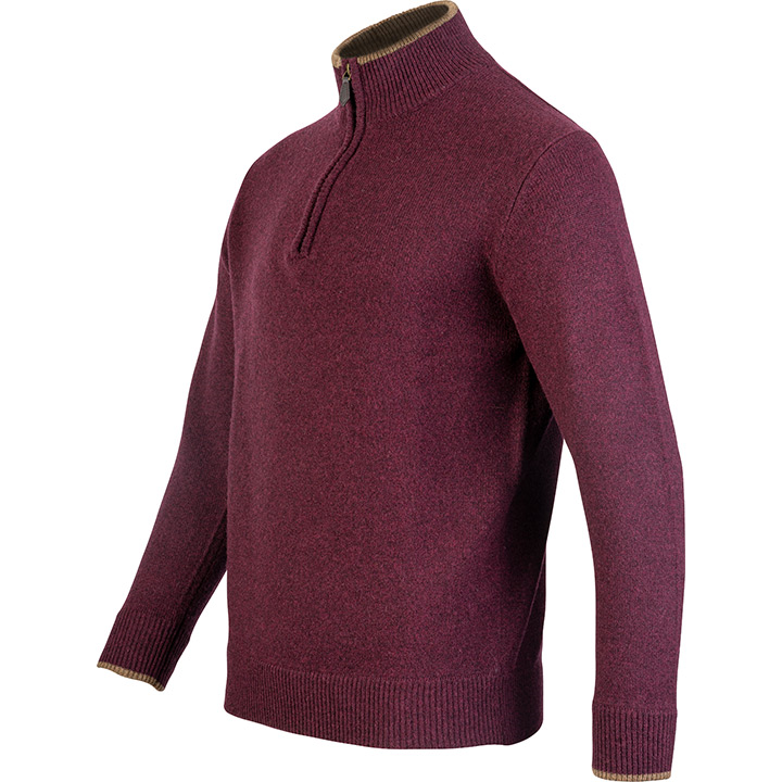 Jack Pyke Ashcombe Zip Neck Pullover Plum