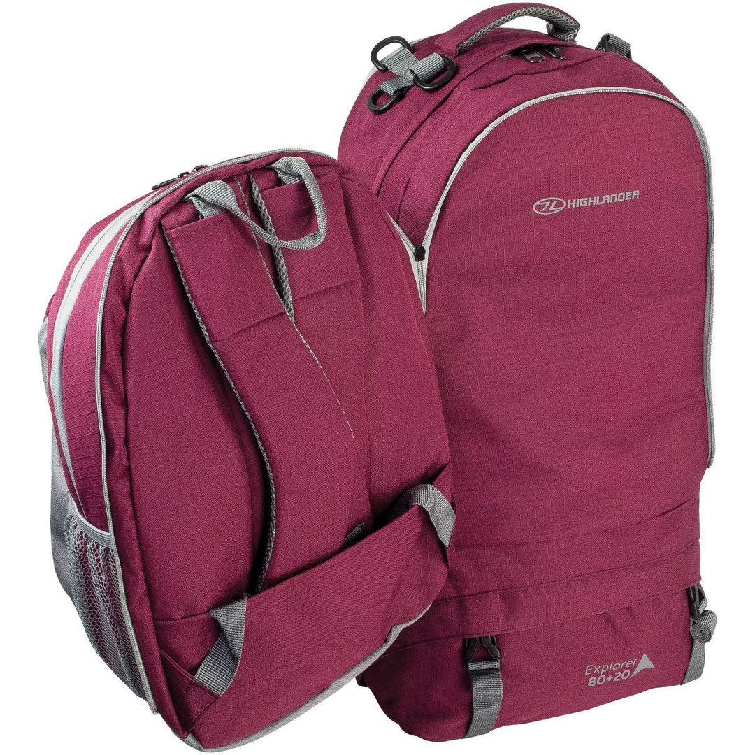 Highlander X-plorer Rucksack 80+20L Raspberry