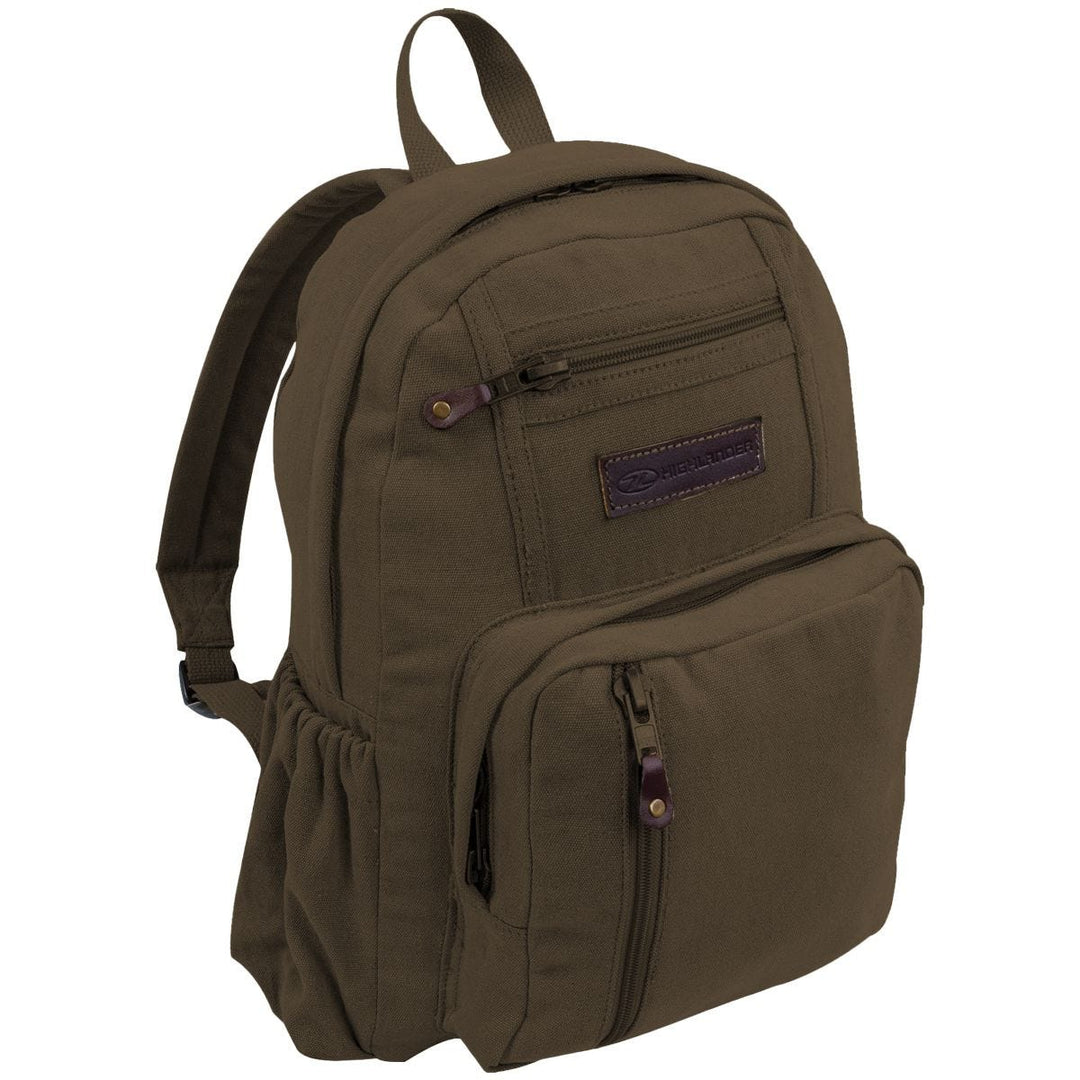 Highlander Salem Canvas 18L Backpack Brown