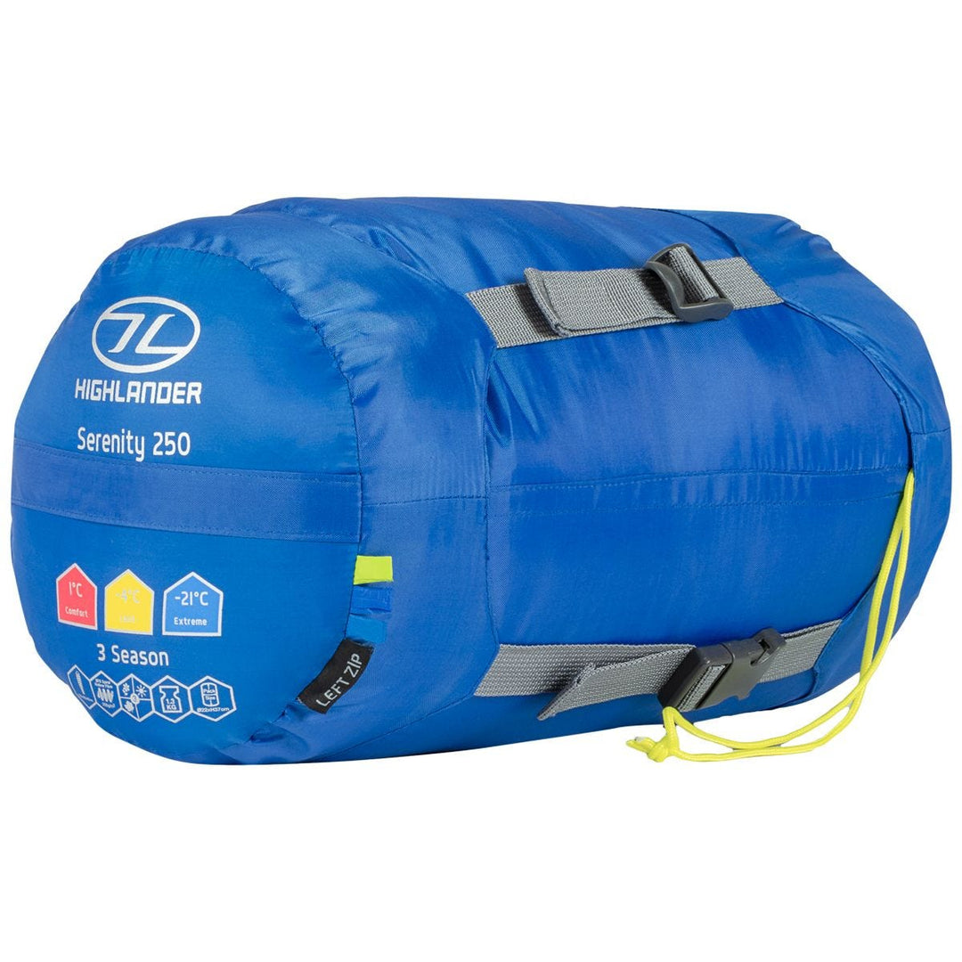 Highlander Serenity 250 Mummy Sleeping Bag Blue