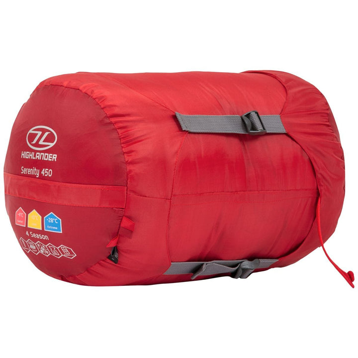 Highlander Serenity 450 Mummy Sleeping Bag Red