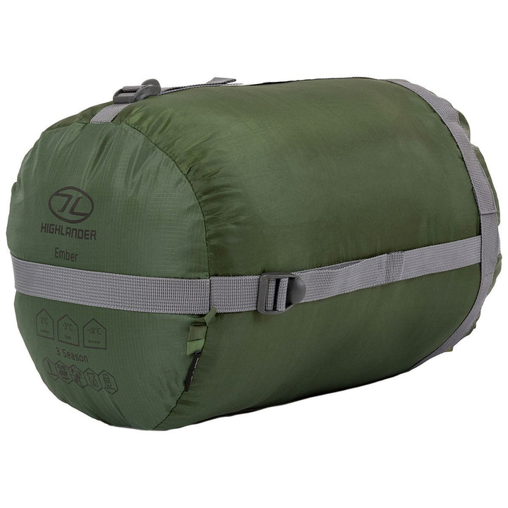 Highlander Forces Phoenix Ember 250 Mummy Sleeping Bag Olive Green