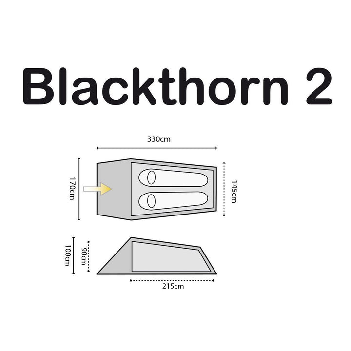 Highlander Blackthorn 2 Tent Hunter Green/Orange Trim
