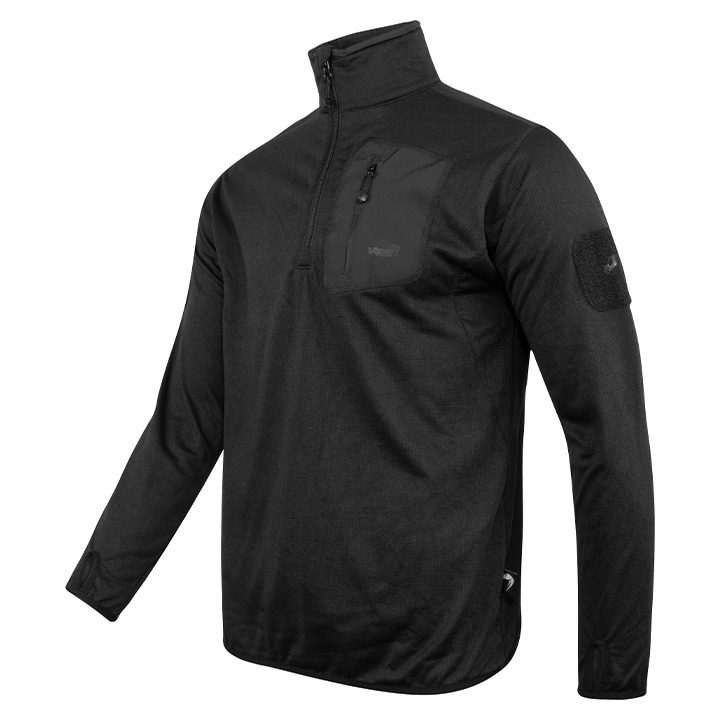 Viper Technical Mid Layer Fleece Top Black