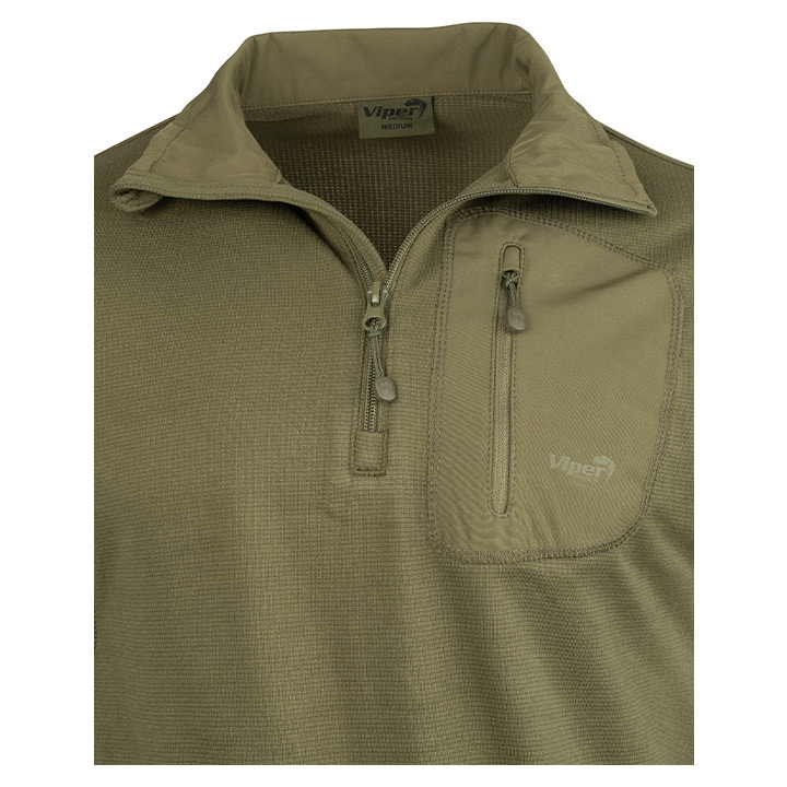 Viper Technical Mid Layer Fleece Top Green