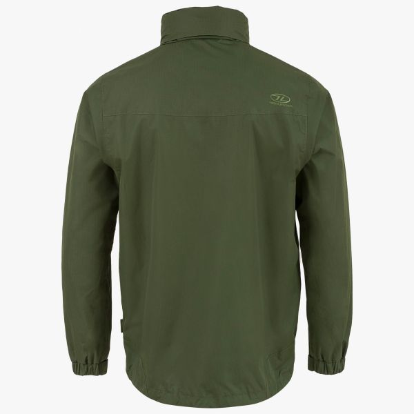 highlander kerrera jacket with hood down. highlander logo on right shoulder