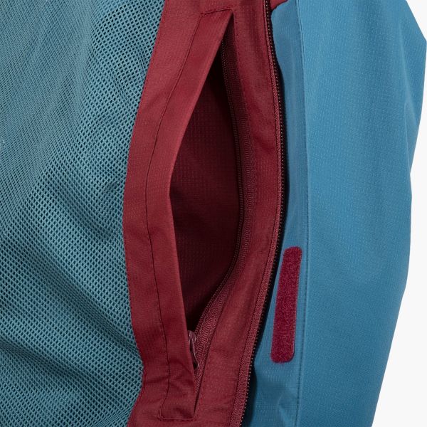 kerrera jacket petroleum and burgundy internal pocket with zip