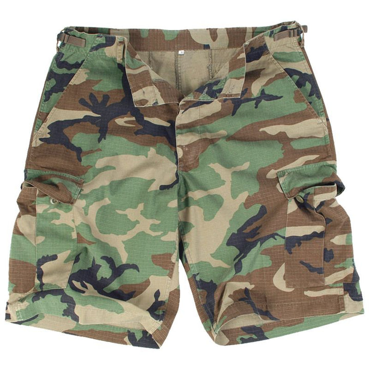 U.S style rip-stop bermuda-prewash-Woodland  Clothing Mil-Tec - The Back Alley Army Store