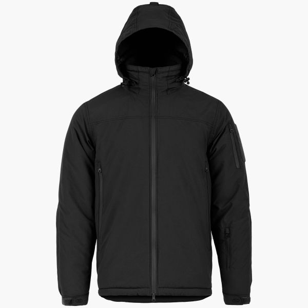 highlander stryker winter black jacket side arm pocket zip front  full length zip side arm pocket high collar internal hood up