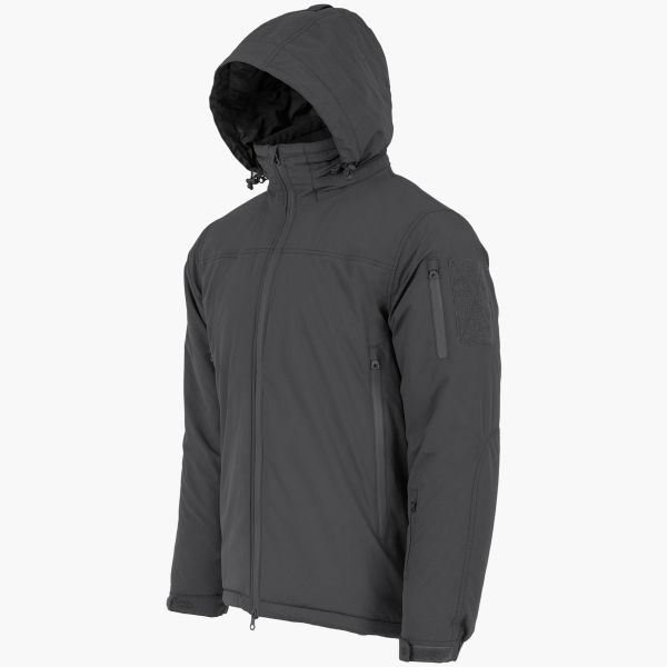 highlander stryker winter grey jacket side arm pocket zip front full length zip side arm pocket high collar internal hood up