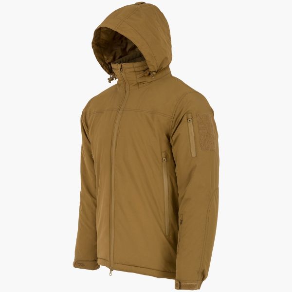 highlander stryker winter tan coyote jacket side arm pocket zip front full length zip side arm pocket high collar internal hood up