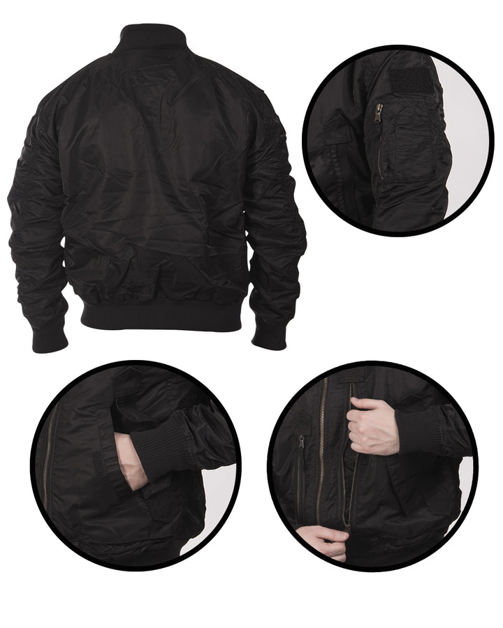 Tactical pilots jacket-Black  Clothing Mil-Tec - The Back Alley Army Store